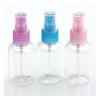 1 PC Random Color Travel Transparent Plastic Perfume Atomizer Small MIni Empty Spray Refillable Bottle 50ml