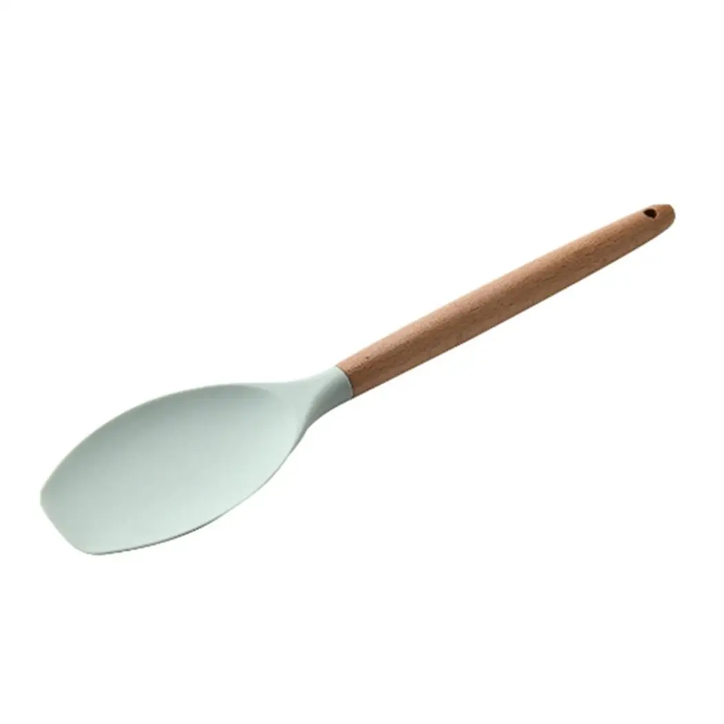 flat spoon Набор посуды прочный практичный термостойкий силиконовый кухонный инструмент ложка, дуршлаг, лопатка, лопатка, суп и т. д - Цвет: flat spoon