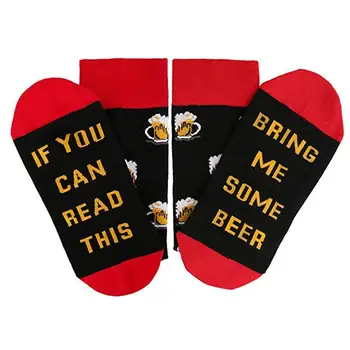 

Unisex Funny Socks words printed socks If You can read this Bring Me a Beer Cotton casual socks unisex Lovers socks