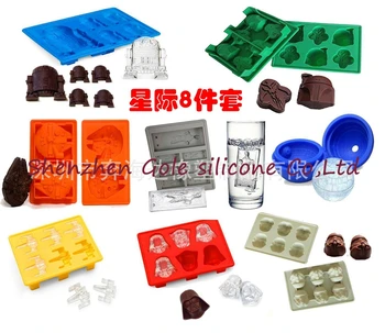 

100set= 800pcs Star Wars Ice Tray Silicone Mold Ice Cube Tray Ice Cream Makers Chocolate Fondant Mould BALL Star Wars Mold