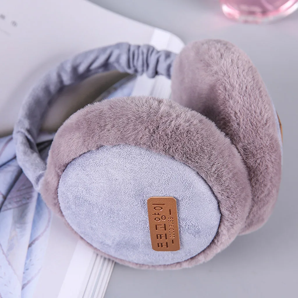 Fashion Unisex Winter Earmuffs Women Men Lovers Ear Warmer Plush Plain Teenage Student Mother Girl Ear Muffs Earflap Earmuffs&B