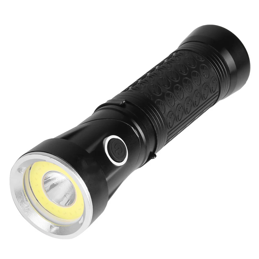 LED Flashlight LED Flashlights Camping Light LED Torch Light T6 + COB 90 Degree Rotating Working Flashlight Powerful LED Torches Lamp Portable White Red Light for Outdoor Camping