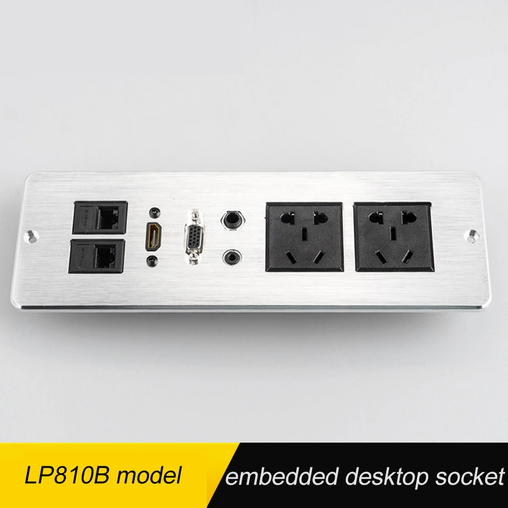Электрическая розетка настольные розетки мощность LP810 серия B флип алюминиевый
