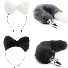 Порно сексуальные куклы нижнее белье сексуальное эротическое Косплей лисий хвост Анальная пробка с оголовьем сексуальные костюмы пикантное нижнее белье для интима продукты