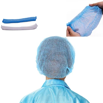 

Disposable Shower Caps Anti Dust Elastic Hat Non-woven Pleated Bath Caps Spa Hair Salon Beauty Accessories Women Men Single Use