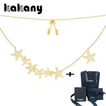 

Kakany 2020 High Leather Luxury Necklace Starfish Necklace Zircon Star Design Female Chain Wedding Necklace Bride Jewelry