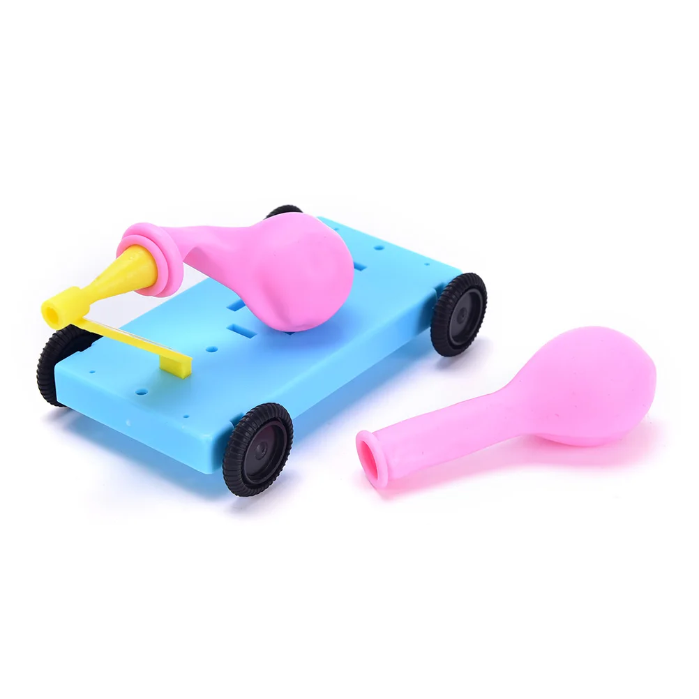 Science Physical Experiments Homemade Balloon Recoil Car DIY Materials For Kid~~ 