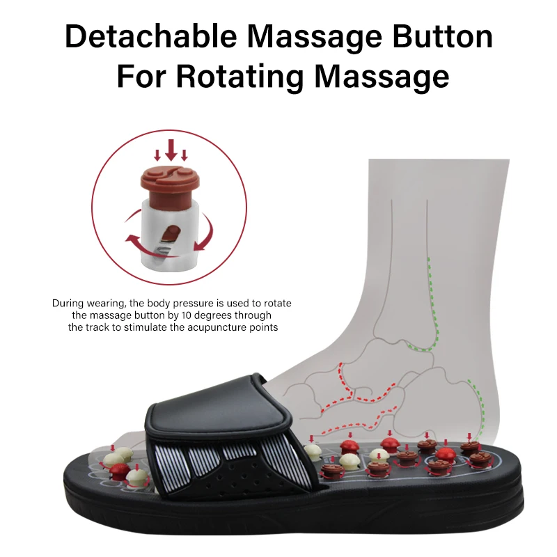 Feet Massage Slippers Foot Reflexology Acupuncture Therapy Massager Walk Stone Shoes Acupuncture Cobblestone Massager