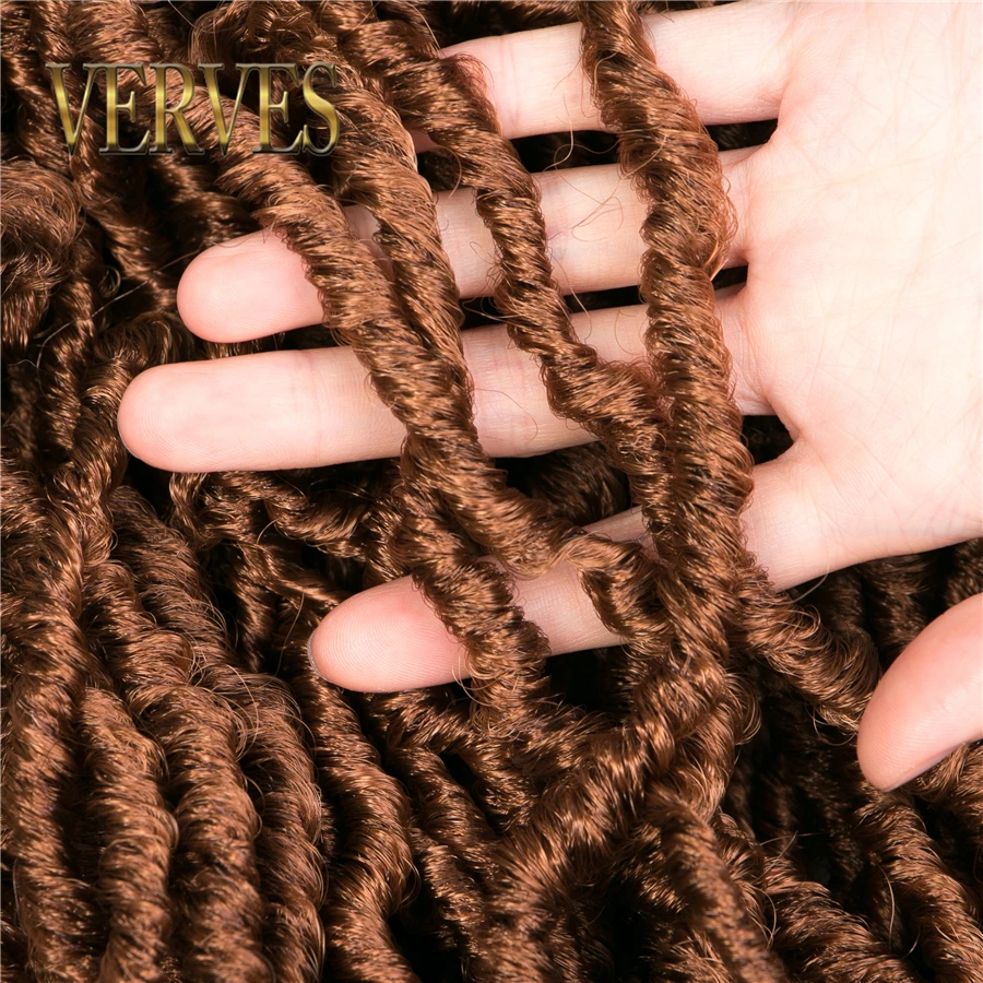 VERVES искусственные локоны в стиле Crochet плетеные волосы 16 дюймов 20 корней/упаковка, афро Локи твист Омбре синтетические плетеные волосы для наращивания блонд черный