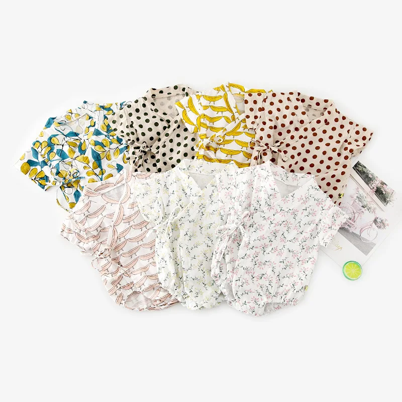 

Japanese Korean Romper New Baby Onesie Newborns Gown Triangular Onesie BABY'S Romper Pajamas