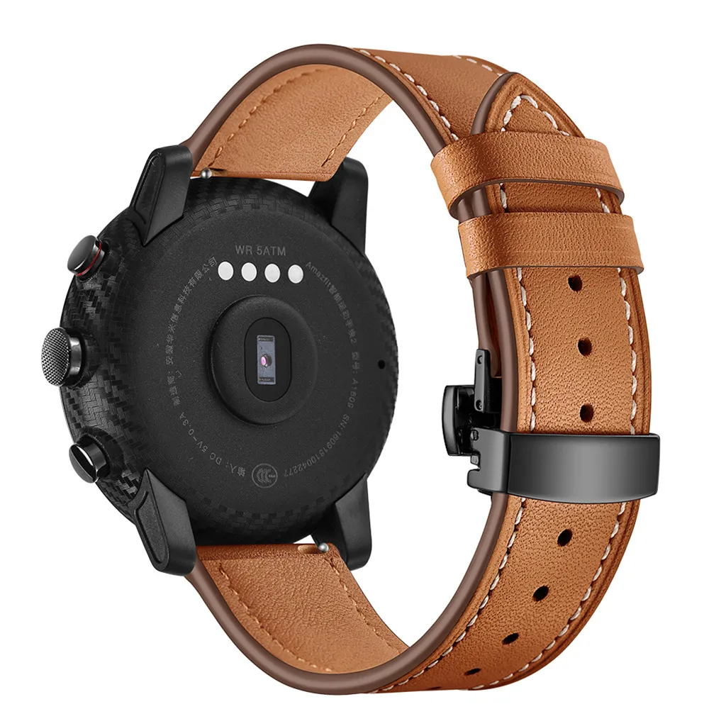 Replacement Wristband Luxury Leather For Xiaomi Huami AMAZFIT 2/2S Stratos Watch NEW fashion solid buckle watch band