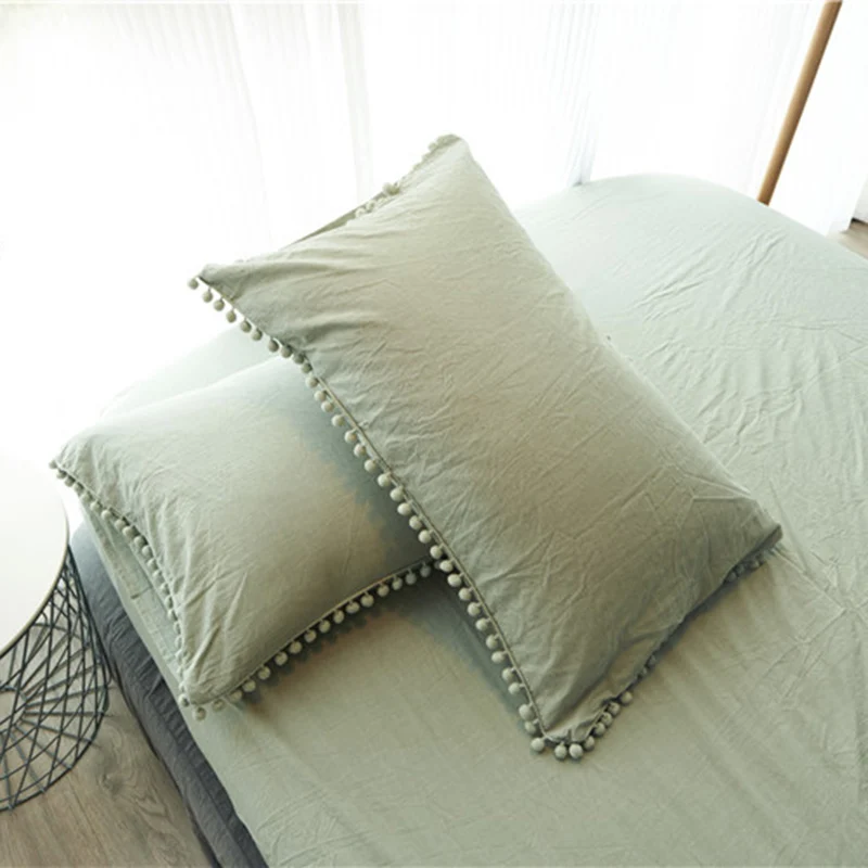 Pure Linen Ruffle Pillowcase Ruffled Pillow Cover Pillow Case