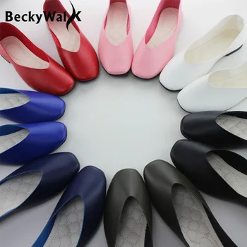 

2020 New Spring Summer Shoes Woman Soft PU Leather Shallow Mouth Slip On Women Shoes Plus Size Solid Women Flats WSH2442