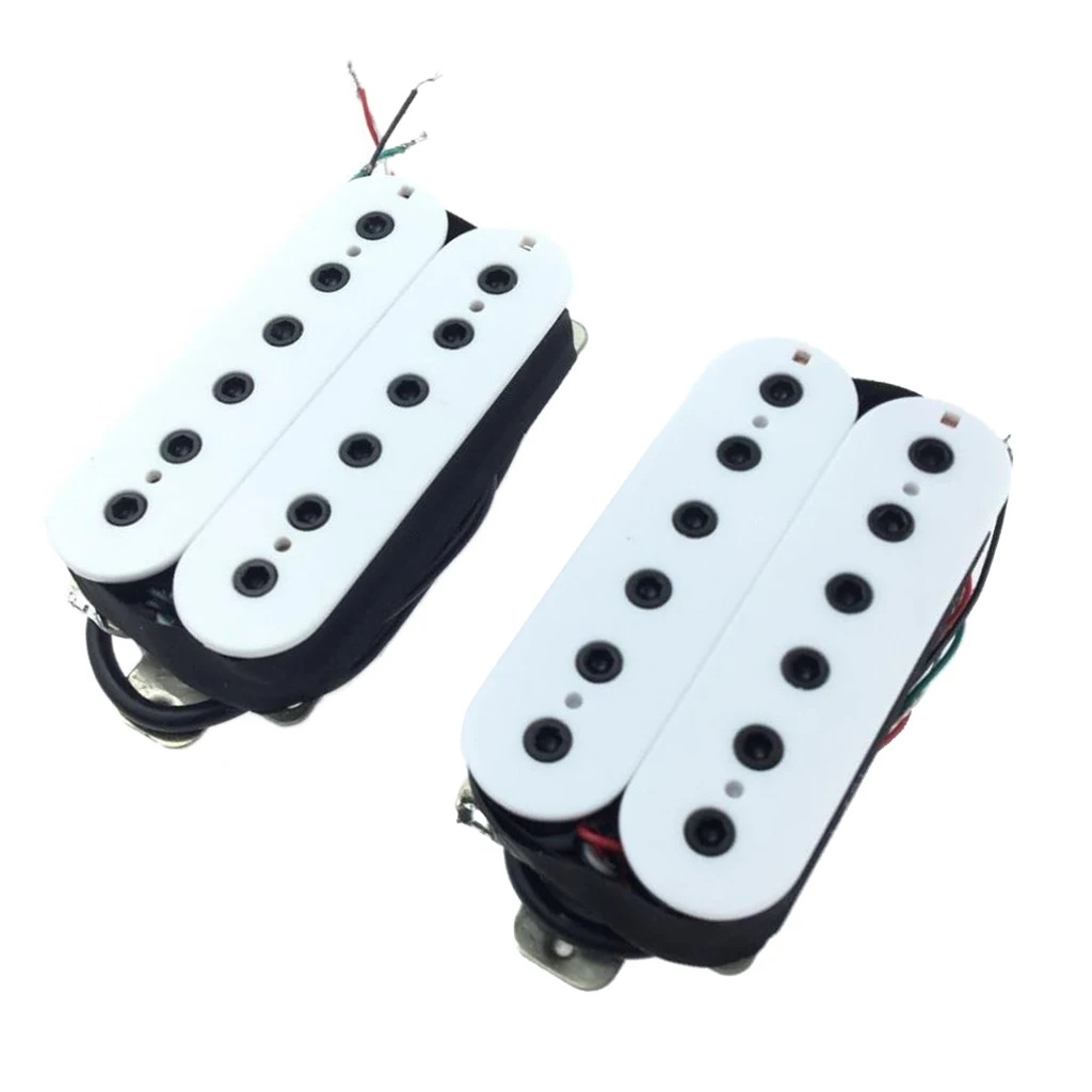 Premium Electric Guitar Pickups Humbucker Double Coil Pickup Set, 6 Strings, White