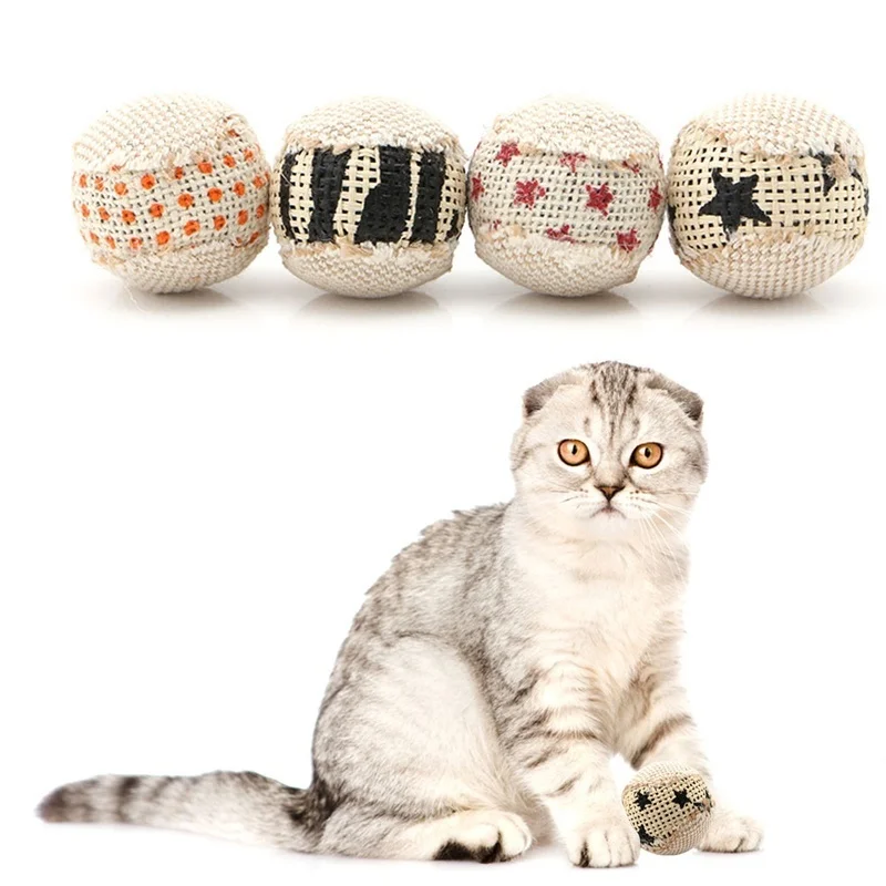 1 Pcs Ball Cat Toy Interactive Cat Toys Play Chewing Rattle Scratch Catch Pet Kitten Cat Exercise Toy Balls(style random)