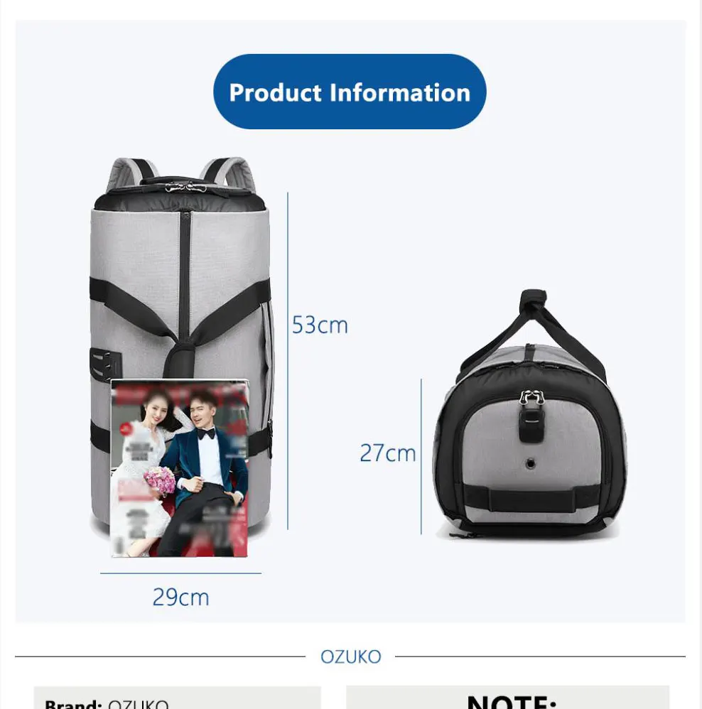 Многофункциональный Grote Capaciteit Mannen eristas Waterdichte Plunjezak voor Trip Pak Opslag Handbagage Tassen met Schoen Zakje