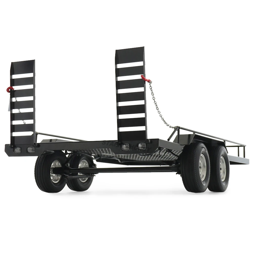 1/10 CNC Machined Dual Axle Scale Truck Trailer Crawler Silver