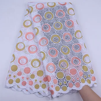 

African Nigerian Dry Lace Fabric Swiss Voile Lace In Switzerland Dubai 100% Pure Cotton Lace For Sewing Dress Y1741