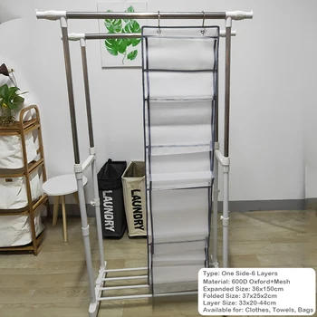 

Oxford Storage Underwear Hanging Classification Towel Hook Rack Closet Wardrobe Clothes Hanging Storage Holder