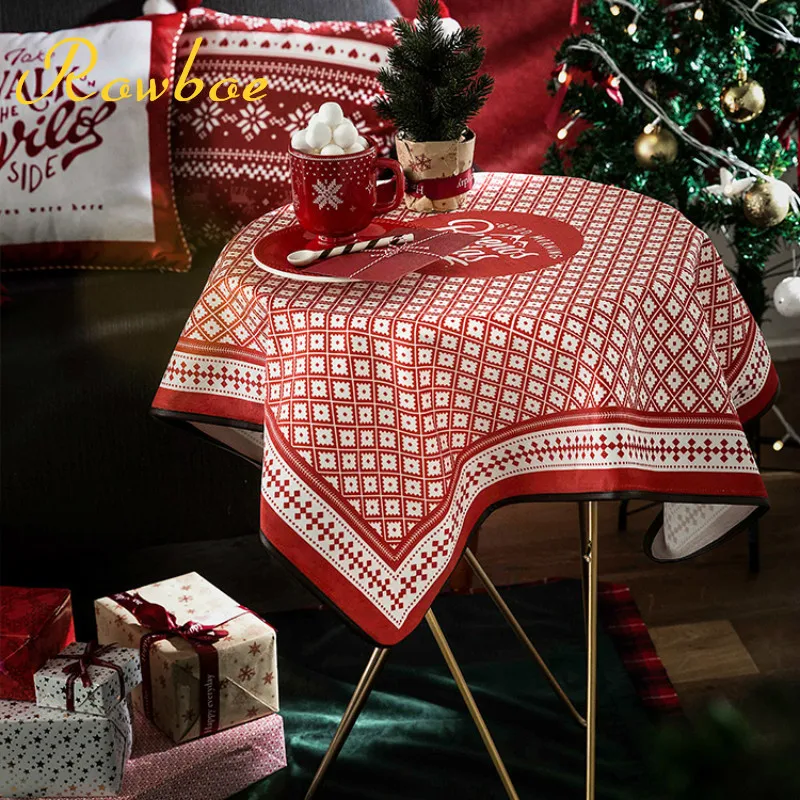 

ROWBOE home textiles ins wind Nordic Christmas restaurant table cloth tablecloth round table rectangular coffee table cloth