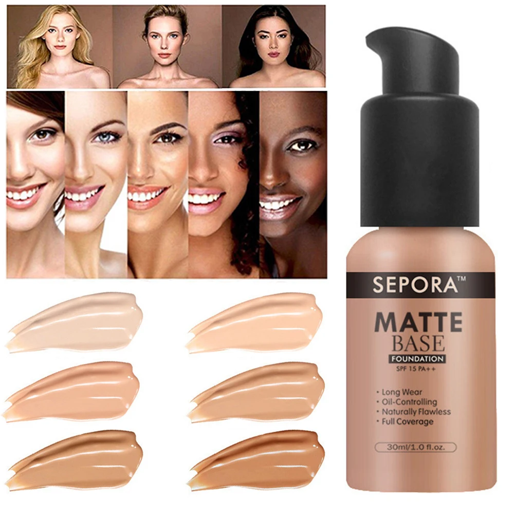 30ml Matte Makeup Foundation Cream For Face Professional Concealing Eye Dark Circle Liquid Long-lasting Corrector Cream Cosmetic liquid foundation makeup cosmetics makeup cream waterproof foundation