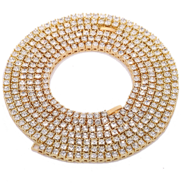 1 Row Shiny Tennis Chain Necklace Men Hip Hop Iced Out Bling CZ Necklace Jewelry Gold Silver Color Charm Gift 2021