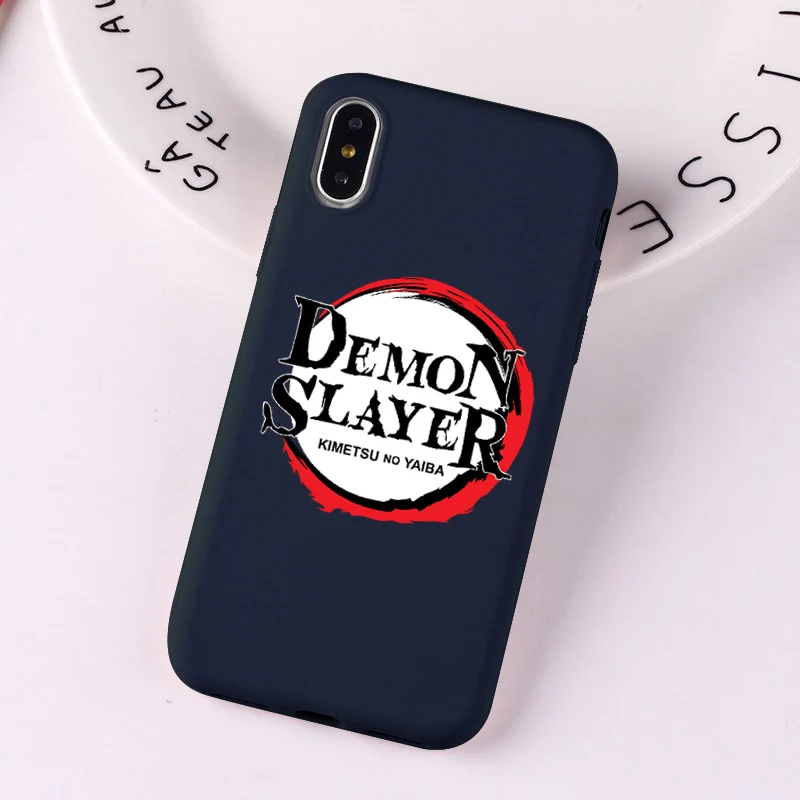 Чехол для телефона Kamado Nezuko Kimetsu no Yaiba Demon Slayer для iPhone 6 7 8 Plus X XS 11 Pro MAX XR Japan Anime - Цвет: --- Blue