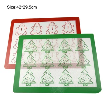 

Cookie Baking Mat Non-stick Baking Mat Silicone High Temperature Resistance Baking Mat Christmas Tree Baking Mat. A01