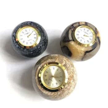 

Natural Crystal Ball Turtle Rock With Clock Gift Decoration Interior Decoration Beautiful Cute Gifts Accessories1set