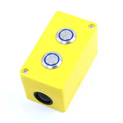 

SPDT Locking Momentary Blue Lamp 12V Metal 2 Button Station 5A 250VAC