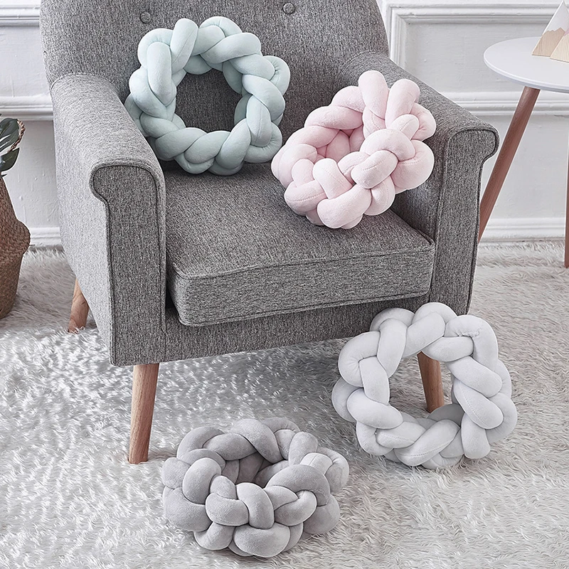 Baby Soft Knot Pillow Braided Crib Bumper Decorative Bedding Cushion Comfotable Baby 0-24 Months Unisex boys girls  YZL024