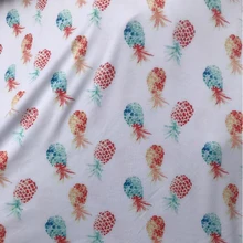 Хорошая белая трикотажная ткань вязанная хлопковая ткань с принтом ананаса Модальная хлопковая ткань материал для шитья платье своими руками/футболка одежда