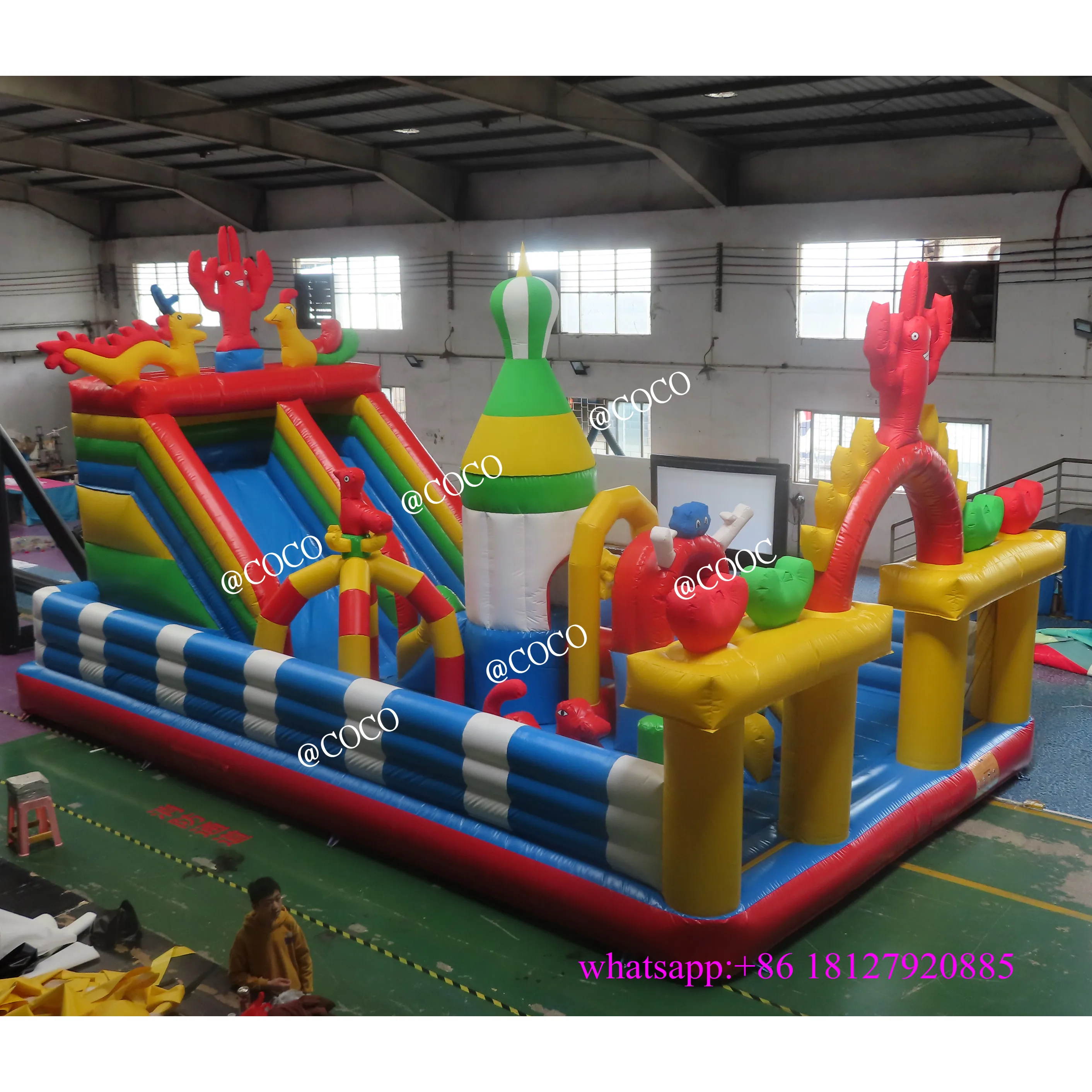 

free sea ship to port,10x6x6m giant outdoor/indoor inflatable seaworld playzone bouncer castle slide inflatable playground