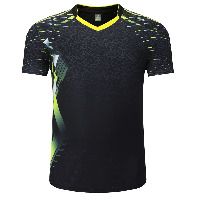 3903 black 1 shirt Новинка, рубашка для бадминтона, Спортивная теннисная рубашка для женщин/мужчин, рубашки для настольного тенниса, одежда для тенниса из Джерси, рубашка для сухого тенниса Qucik 3903 - Цвет: 3903 black 1 shirt