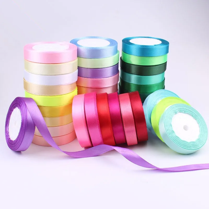 25Yards/Roll Grosgrain Satin Ribbons for Wedding Christmas Party Decoration Wide6mm-50mmDIY Bow Craft Ribbons Card Gift Material