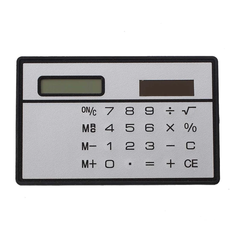 8 цифр ультра тонкий мини Кредитная карта дизайн солнечной энергии карманный калькулятор - Цвет: White