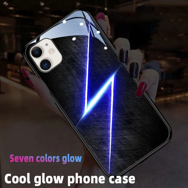 interstellar lightning glow phone case for iphone 12 pro mini 11 Max SE XS XR X 7 8 plus protective shell luminous sleeve | Мобильные
