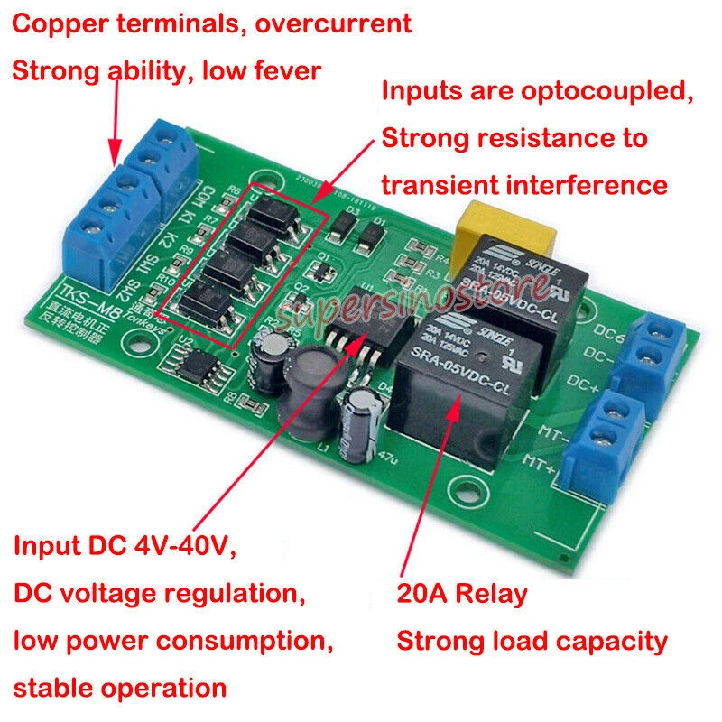 DC 440V 20A MAX Foward/Reverse Motor Controller Limit Switch Module CW