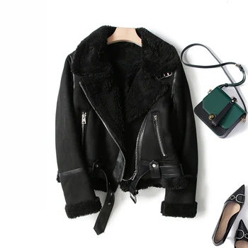 

Cthink Winter 2020 New Warm Faux Leather Fur Jacket Women Good Quality Turn Down Collar Solid Women's Coat Fashion Autumn Coats