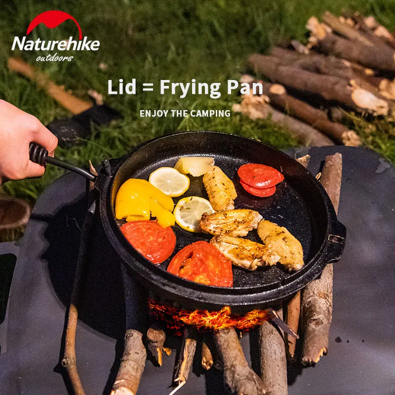 25cm Cast Iron Dutch Oven Camping Pot Set Outdoor Portable Multi-function  Cookware Stew Pot Barbecue Pot Soup Picnic Pot - AliExpress