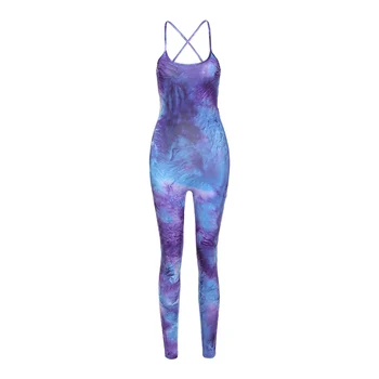 

Summer Ladies Printing Jumpsuit, Women Personalized Backless High Waist Sleeveless Bodysuit Suspender Siamese Trousers