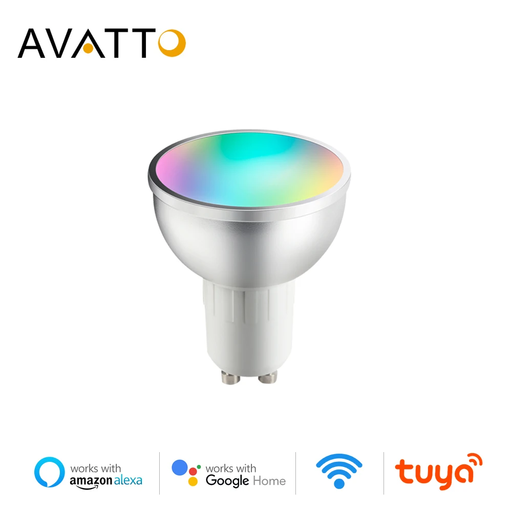 Умная лампа AVATTO GU10 с Wi-Fi светодиодная чашка RGB + WW CW 5 Вт таймером регулировки