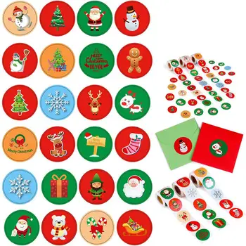 

Christmas Self Adhesive Gift Tag Stickers Merry Christmas Decor for Home Sealing Stickers 2020 Gifts New Year 2021
