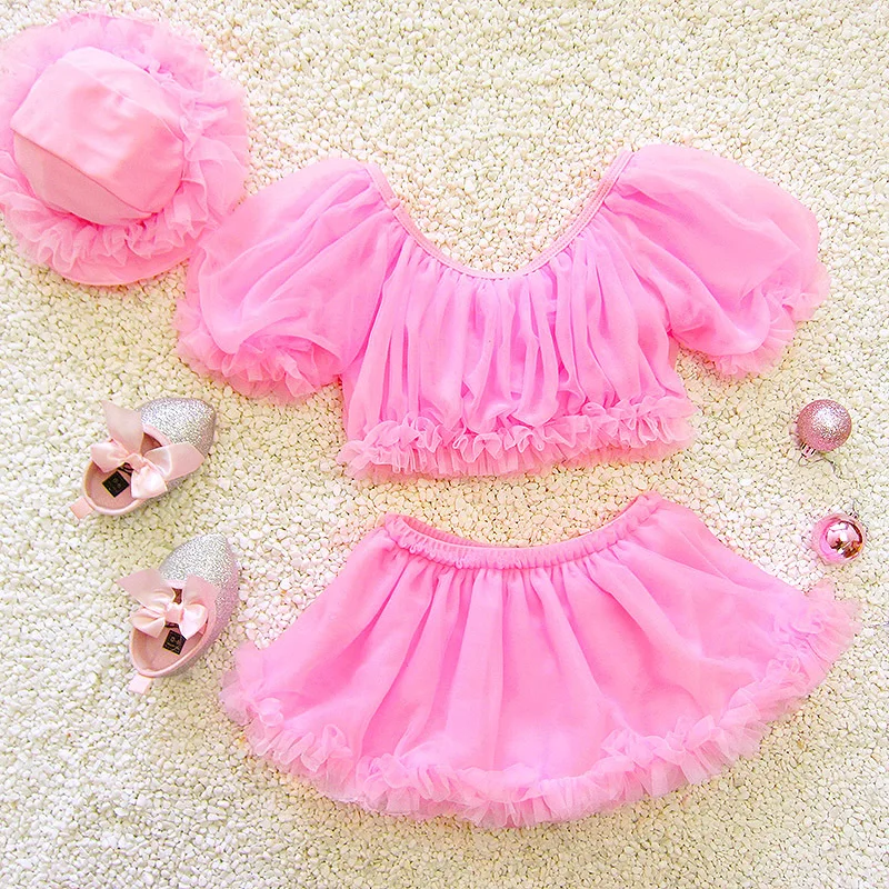 

Split Skirt-Half Sleeve South Korea Large Children Catwalks GIRL'S Hot Springs Infants Baby Cute Students Bathing Suit