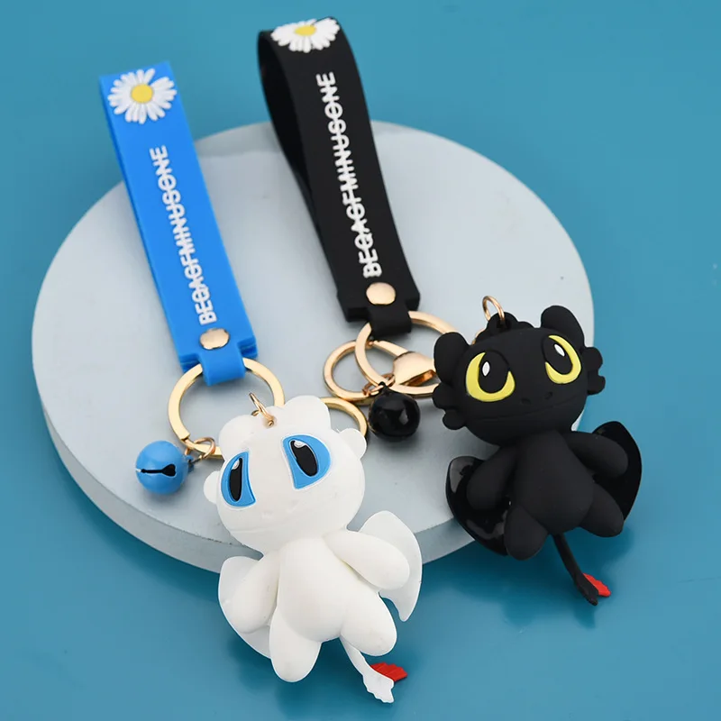 LLavero de silicona con diseño de Dragon Night Fury para hombre, mujer y niño, bolso de coche, mochila colgante, regalo de colección