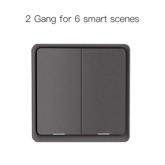 4 Gang Tuya ZigBee Wireless 12 Scene Switch Push Button Controller Battery Powered Automation Scenario for Tuya Devices 2 Gang Gray