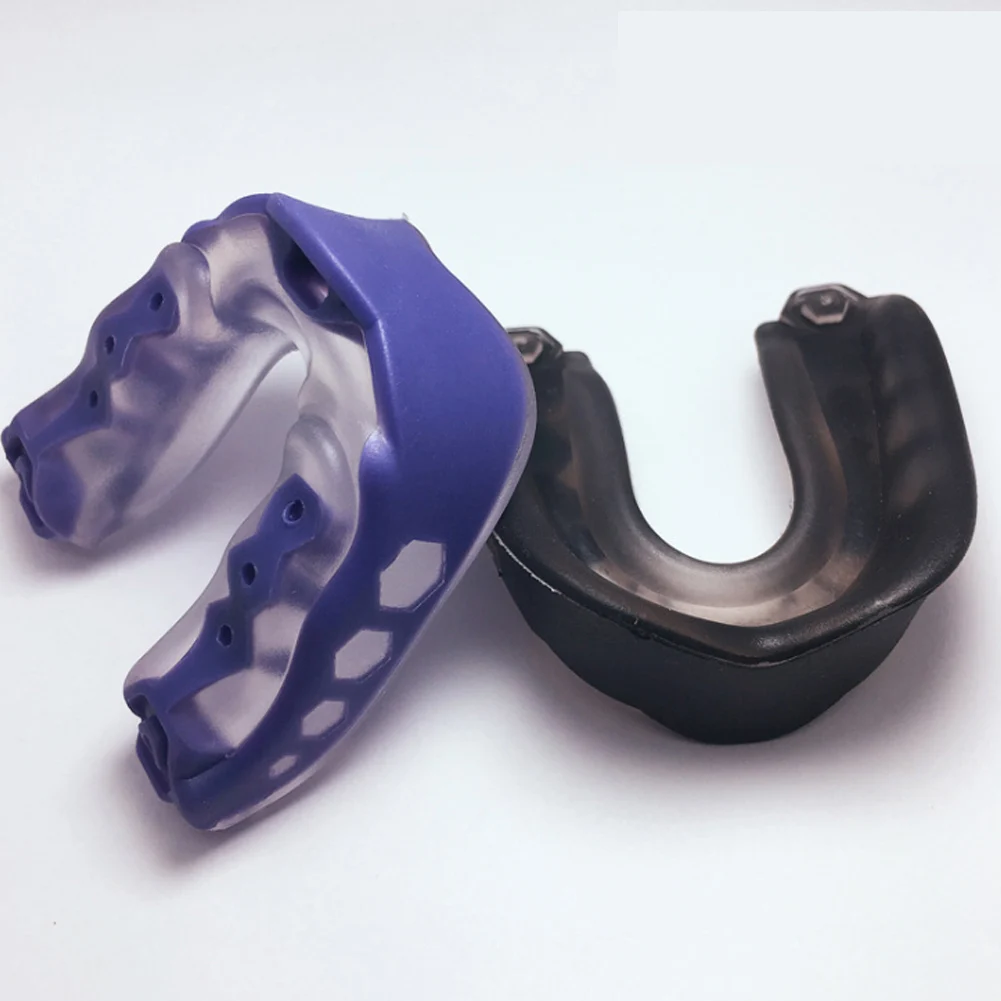 Sport Mouth Guard Teeth Protector Kids Youth Mouthguard Plastic Tooth Brace Protection for Basketball Rugby Boxing Karate - Color: Black with White