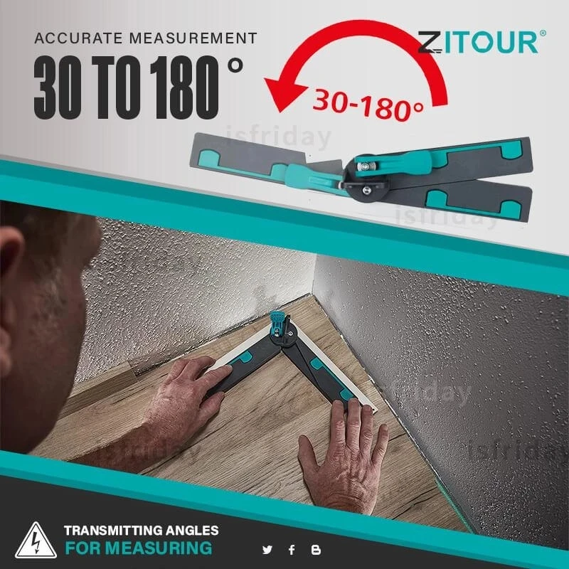 Zitour® Accurate Mitre Gauges for Mitre Saws Adjustable Angle Ruler Saw Protractor Ruler with Pencil Inclinometer Measuring Tool 5