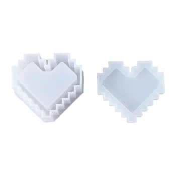 

DIY Crafts Jewelry Making Tool Crystal Epoxy Resin Mold Love Heart Shape Storage Box Casting Silicone Mould