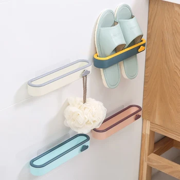 

Three-dimensional Space-saving Seamless Shoe Storage Rack Bathroom Wall-mounted Slippers Shoes Organizer Home Footwear Shelf